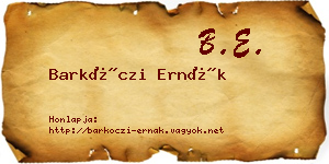 Barkóczi Ernák névjegykártya